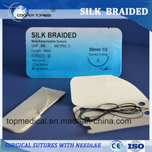 High Quality of Surgical Silk Sutures with Needle